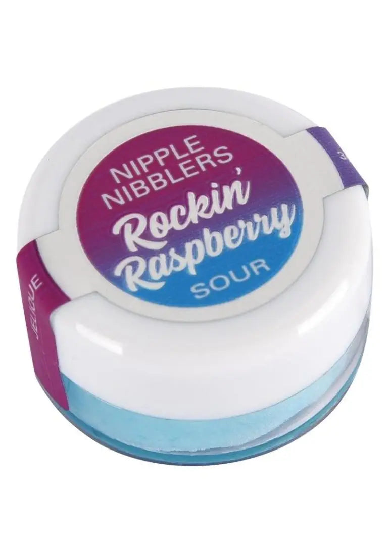 Nipple Nibblers Rockin' Raspberry Sour Stimulating Balm — open pot top view