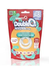 Screaming O DoubleO 6 Kiwi — teal green vibrating double ring with multi-nub textured stimulator, front view