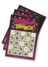 Little Genie Bedroom Scratch-Off Bingo — three scratch-off cards fanned out showing foreplay challenge grid