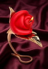 Master Series Burning Passion Rose Candle with Gold Holder — Sensory Wax Play