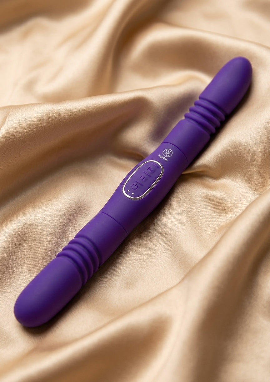 Together Double Delight Double-Ended Vibrating & Thrusting Dual Stimulator