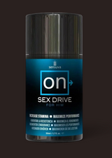 Erovia Sensuva ON Sex Drive for Him arousal enhancement serum in a 50ml black airless pump bottle with blue label.