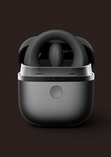 Erovia ZALO Apis obsidian black silicone vibrating couples ring inside its sleek, branded charging case.